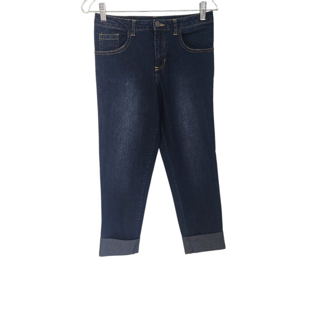 Disney D-Signed Denim Jeans Blue Cuffed Stretch Girls Size XL 14-16 EUC